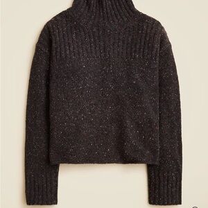 Ribbed turtleneck sweater in donegal wool blend